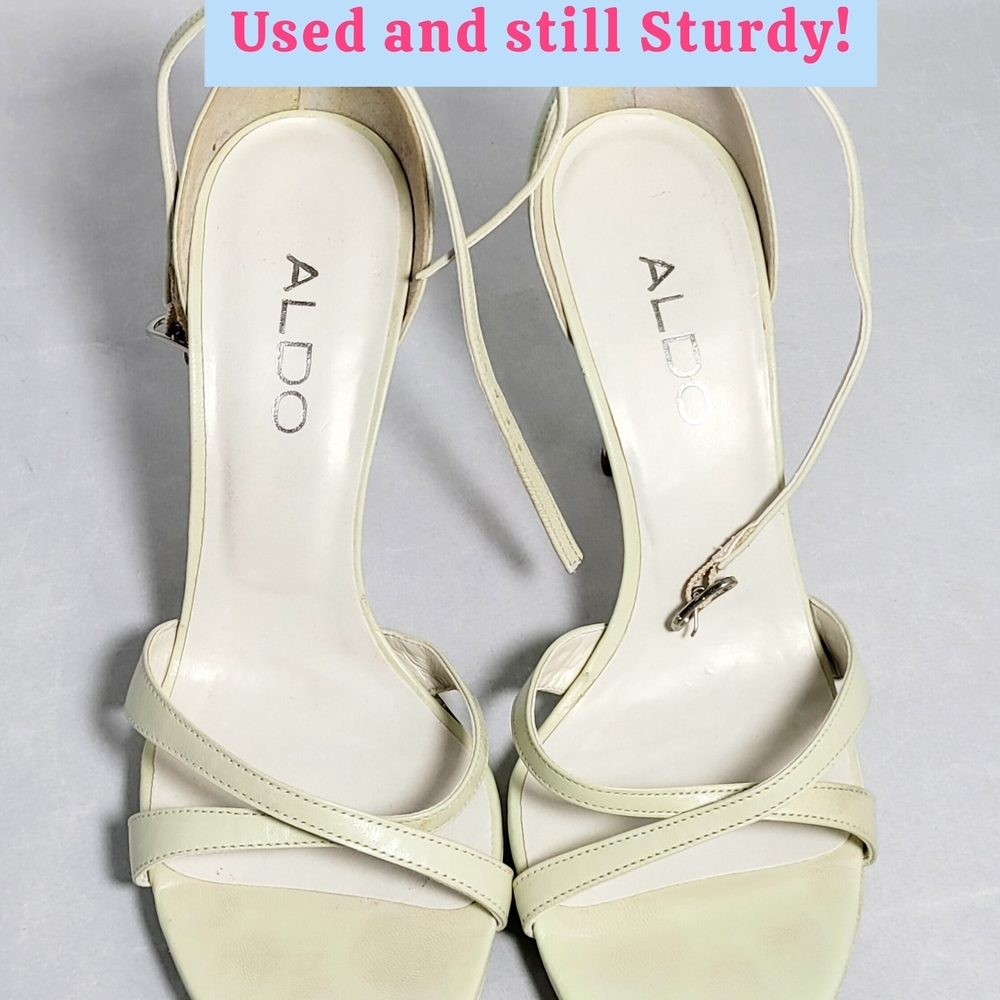 ALDO Women's Cream Strappy Heels Used